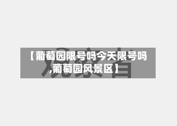 【葡萄园限号吗今天限号吗,葡萄园风景区】