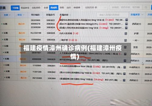 福建疫情漳州确诊病例(福建漳卅疫情)-第2张图片