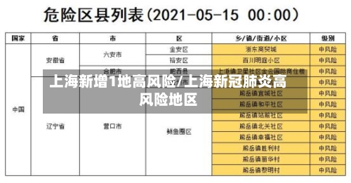 上海新增1地高风险/上海新冠肺炎高风险地区-第2张图片