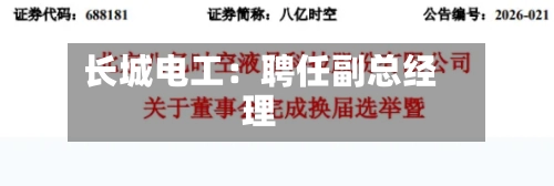 长城电工:聘任副总经理