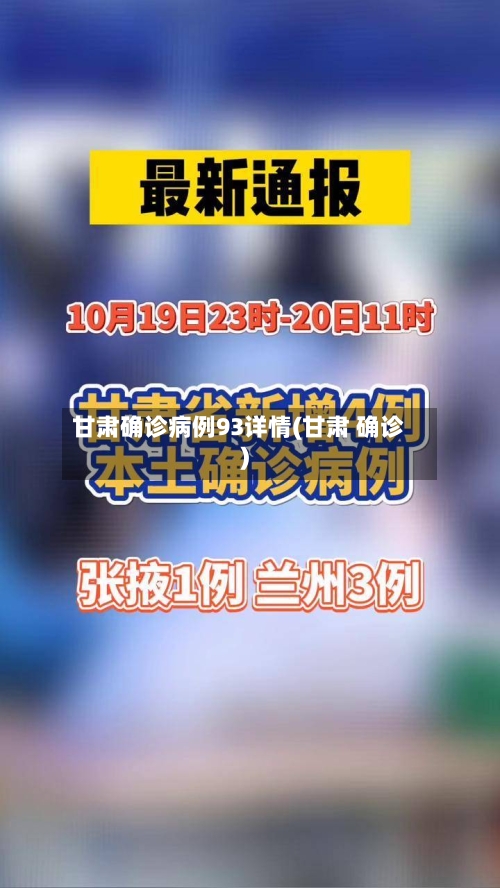 甘肃确诊病例93详情(甘肃 确诊)