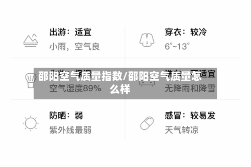 邵阳空气质量指数/邵阳空气质量怎么样