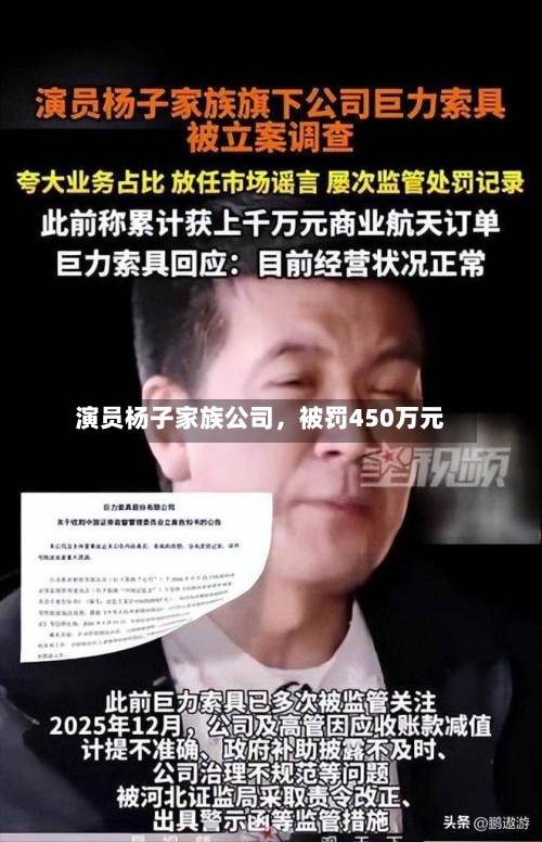 演员杨子家族公司	，被罚450万元-第3张图片