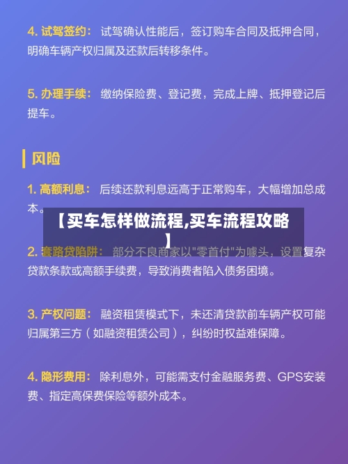 【买车怎样做流程,买车流程攻略】