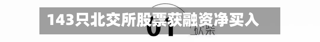 143只北交所股票获融资净买入-第2张图片