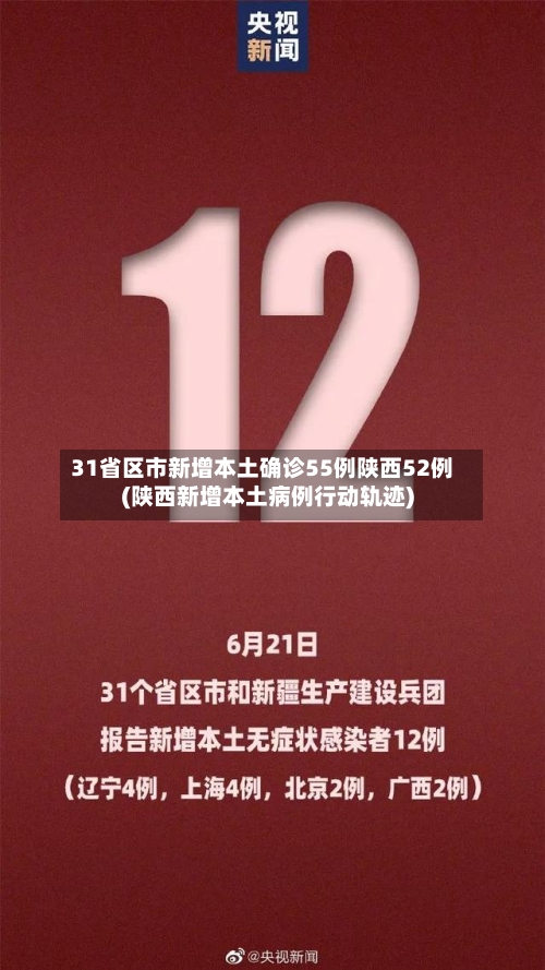 31省区市新增本土确诊55例陕西52例(陕西新增本土病例行动轨迹)