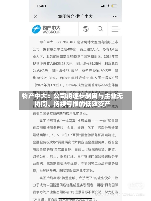 物产中大：公司将逐步剥离与主业无协同	、持续亏损的低效资产-第2张图片