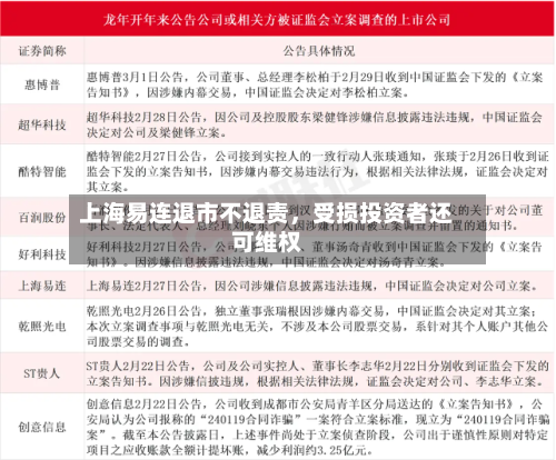 上海易连退市不退责，受损投资者还可维权-第2张图片