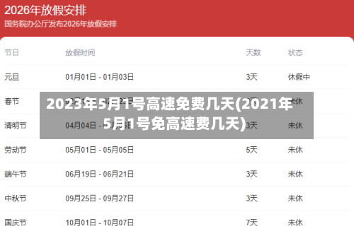 2023年5月1号高速免费几天(2021年5月1号免高速费几天)