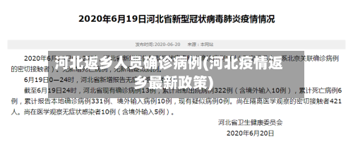 河北返乡人员确诊病例(河北疫情返乡最新政策)-第2张图片