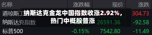 纳斯达克金龙中国指数收涨2.92%,热门中概股普涨