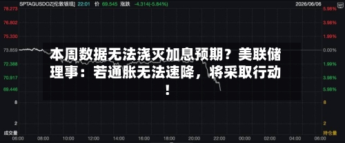 本周数据无法浇灭加息预期？美联储理事：若通胀无法速降，将采取行动！-第2张图片