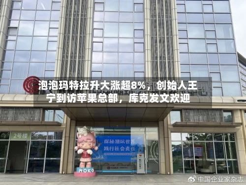 泡泡玛特拉升大涨超8%	，创始人王宁到访苹果总部，库克发文欢迎-第1张图片