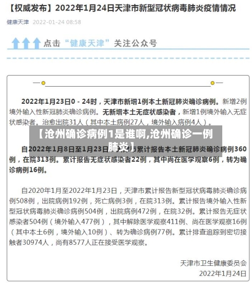 【沧州确诊病例1是谁啊,沧州确诊一例肺炎】-第2张图片