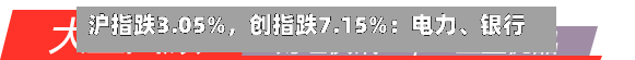 沪指跌3.05%，创指跌7.15%：电力、银行板块逆势走强-第2张图片