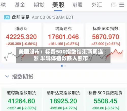 美国股市：标普500指数结束两周连涨 半导体指数跌入熊市