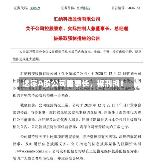 这家A股公司董事长，被刑拘！-第2张图片