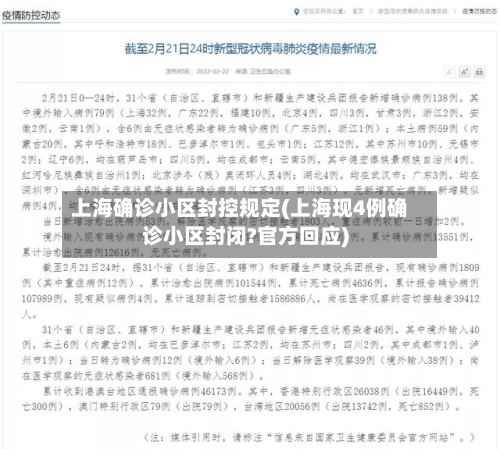 上海确诊小区封控规定(上海现4例确诊小区封闭?官方回应)