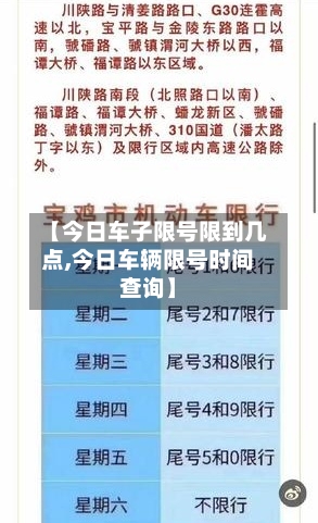 【今日车子限号限到几点,今日车辆限号时间查询】-第1张图片