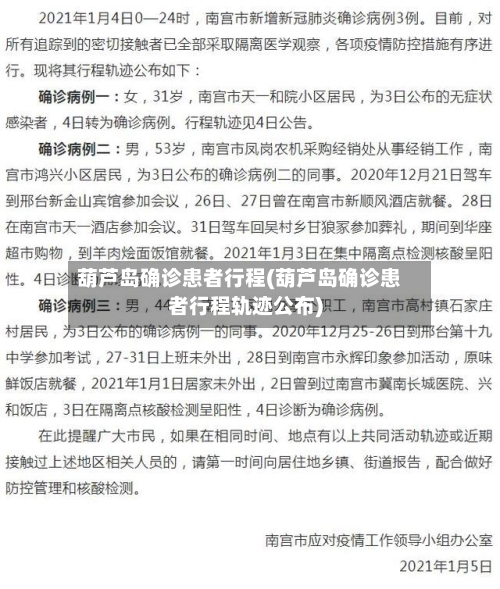 葫芦岛确诊患者行程(葫芦岛确诊患者行程轨迹公布)