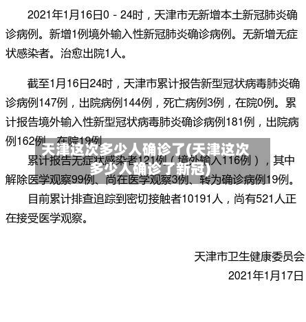 天津这次多少人确诊了(天津这次多少人确诊了新冠)