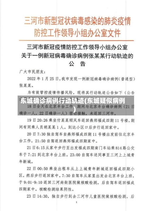 东城确诊病例行动轨迹(东城疑似病例)