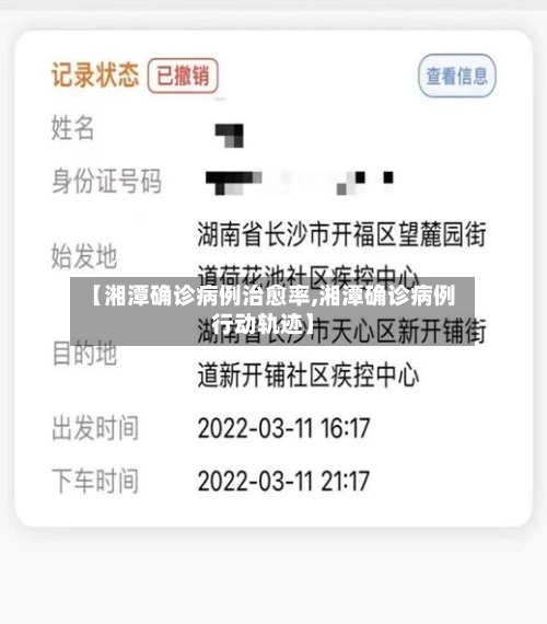 【湘潭确诊病例治愈率,湘潭确诊病例行动轨迹】