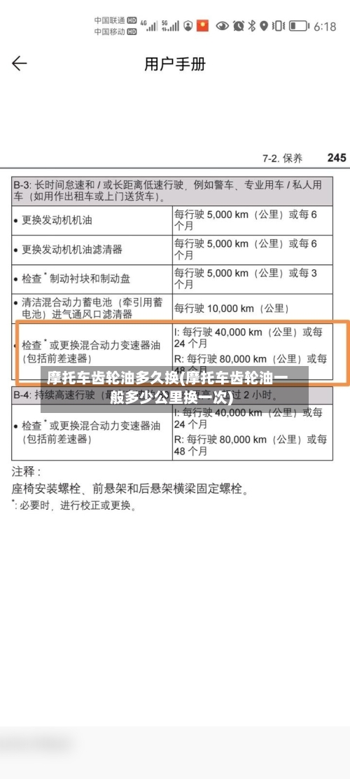 摩托车齿轮油多久换(摩托车齿轮油一般多少公里换一次)