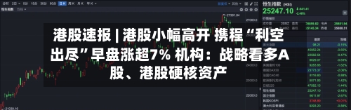 港股速报 | 港股小幅高开 携程“利空出尽”早盘涨超7% 机构：战略看多A股、港股硬核资产