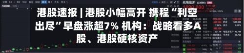 港股速报 | 港股小幅高开 携程“利空出尽”早盘涨超7% 机构：战略看多A股、港股硬核资产-第2张图片